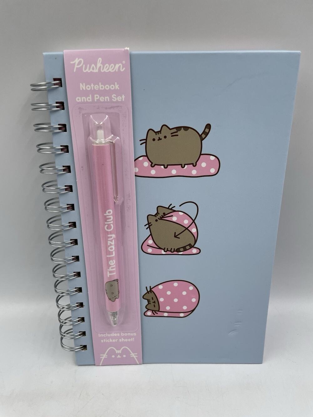 Pusheen Lazy Club Spiral Notebook & Pen Set With Free Sticker Sheet